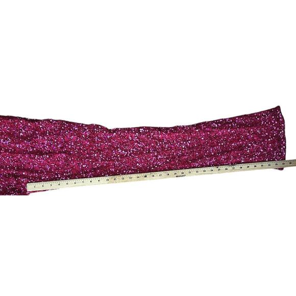 NWT Ashley Lauren V-Neck Open Back Choker Long Sleeve Sequin Fuchsia Jumpsuit 4 - Picture 4 of 8